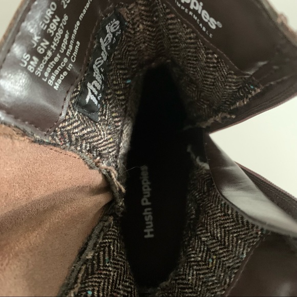 Hush Puppies Rustique - Brown Leather Mid Calf Boots with Heel - Size 8M - Picture 14 of 16